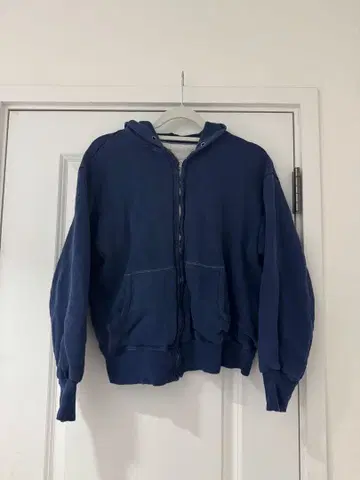 60s 안감 기모 집업 후드티 네이비