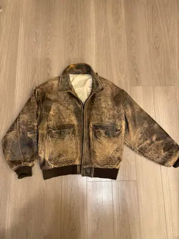 빈티지 CLUB SPORTIF DE PARIS 가죽 자켓 XL