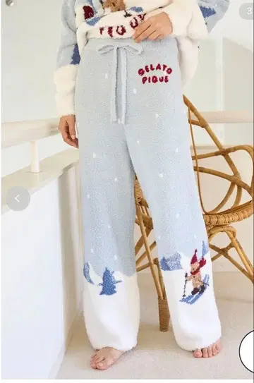 gelato pique 스키 베어 자카드 롱 팬츠 홀리데이