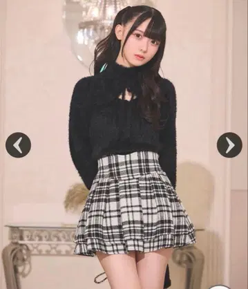 미셸 마카롱 michellMacaron 체크 슬림 레그 스커트