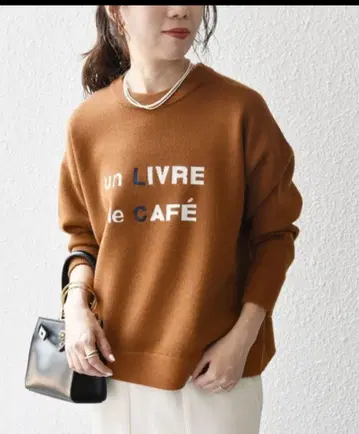 새상품 SHIPS any 로고 자수 크루넥 니트 풀오버 브라운 F