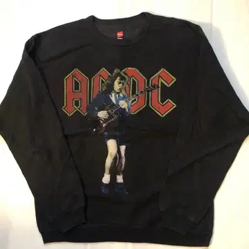 AC DC M 속기모 밴딩 맨투맨 트레이닝복 블랙