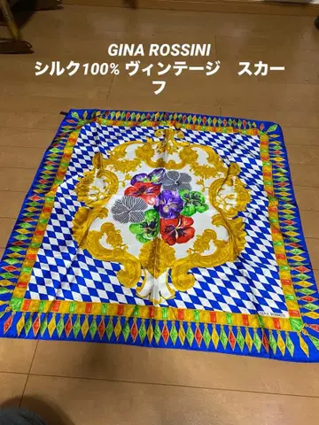 GINA ROSSINI 빈티지 실크 100% 스카프