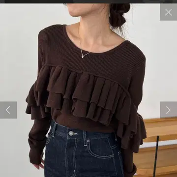 카프리슈 마쥬 베어 프릴 니트 브라운