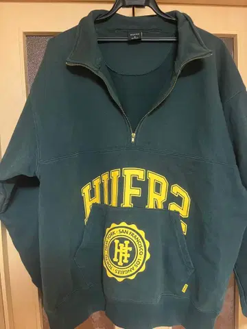 HUF x FR2 HUFR2 하프 지퍼 맨투맨 그린