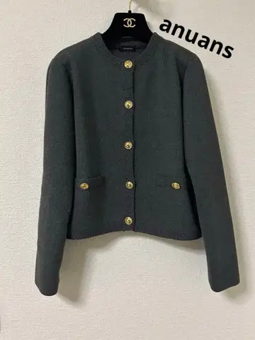 [ 새상품급 ] anuans 오리지널 버튼 노카라 니트 자켓