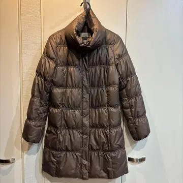 이네드 9호 다운 코트 미들 기장 브라운