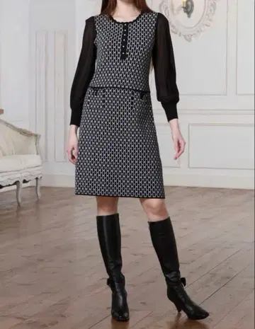 2025AW 슈퍼뷰티 소매 파워넷 니트 원피스 44