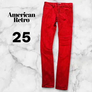 AMERICAN RETRO 레드 코듀로이 스키니 팬츠 25