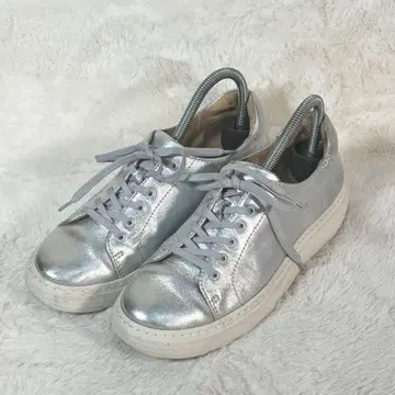 [ REGAL ] 리갈 실버 메탈릭 로우컷 스니커즈 레이스업