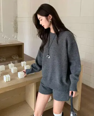 새상품 Dark Angel 니트 셋업 그레이 다크 엔젤