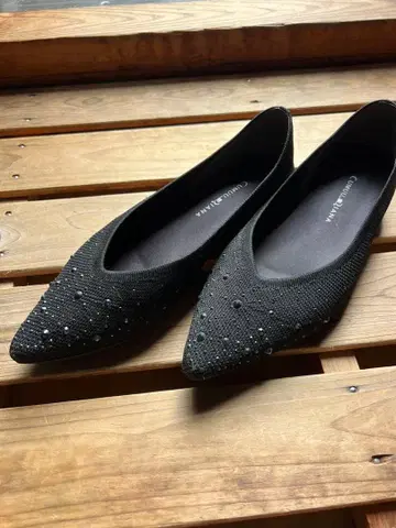 다이애나 트위드풍 니트 신발 블랙 24.5