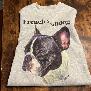 프렌치 불독 프린트 맨투맨 S