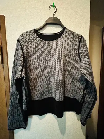 세탁 가능한 리버서블 니트 상의 풀오버 블랙 자유구 새상품