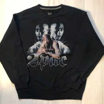 투팩 2pac M 속기모 래퍼 맨투맨 트레이닝복 블랙