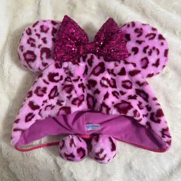 디즈니 레오파드 무늬 팬캡 핑크