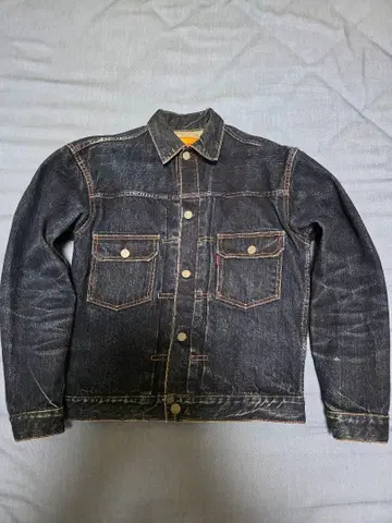초기 플랫 헤드 세컨드 데님 자켓 아메카지 구제 의류