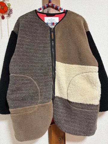 니들웍스 NEEDLE WORKS 믹스 보아 코트 블루종