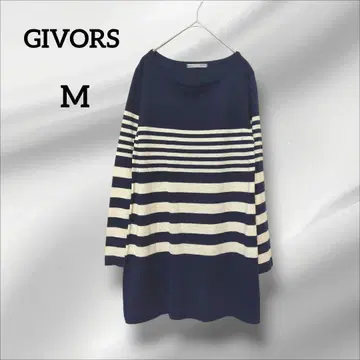 지보르 긴팔 니트 튜닉 스트라이프 M