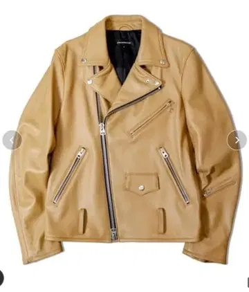 가죽 더블 라이더 자켓 카멜 jackrose 베이지 천연 가죽