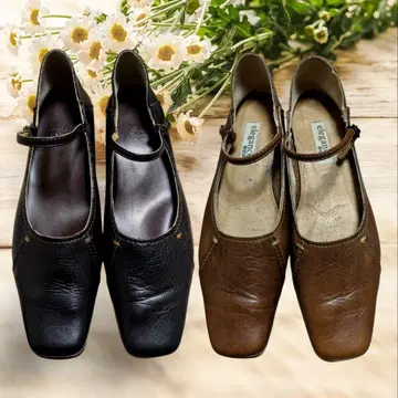 elegance 히미코 펌프스 2켤레 세트 블랙 베이지 23.5cm