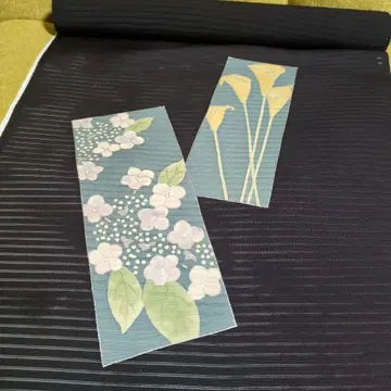 여름 명주 염색 오비 (순수 실크 미봉제 상품)