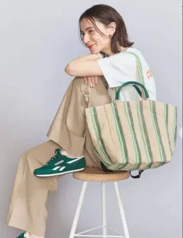 beej 스트라이프 토트백