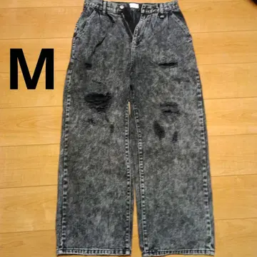 ADRER 케미컬 워시 와이드 데님 팬츠 빈티지 y2k M