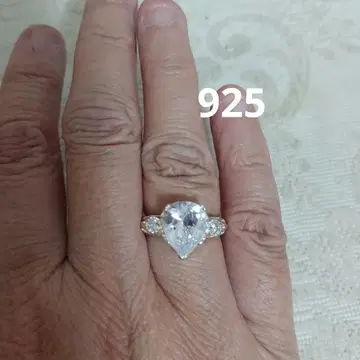 물방울 모양 925 반지