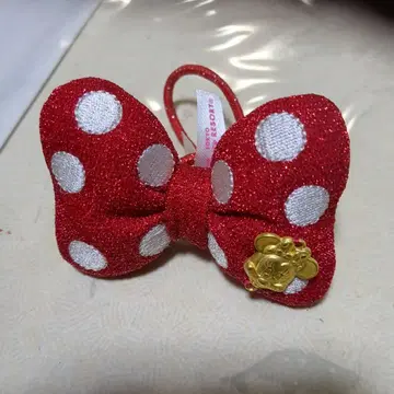 빨간색과 화이트 도트 리본 헤어 액세서리