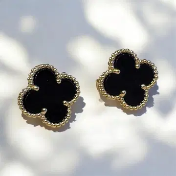 고품질 클로버 귀걸이 골드 금장 장식