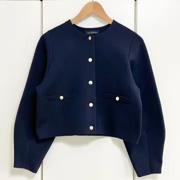 그린 라벨 릴랙싱 폼 골드 버튼 가디건 네이비