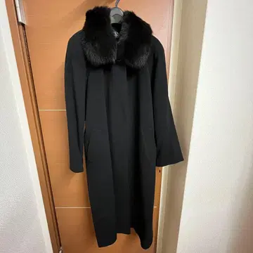 캐시미어 여성용 롱 코트 11호 블랙 퍼 포함
