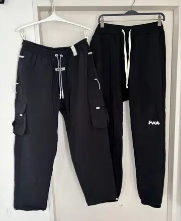 PVOT 블랙 조거 팬츠 카고 팬츠 2장 세트 묶음 판매