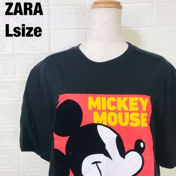 ZARA 자라 마키마우스 프린트 반팔 티셔츠 블랙 0026