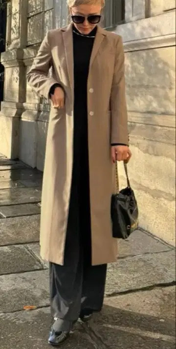 JENNE 모던 롱 자켓 L 카멜