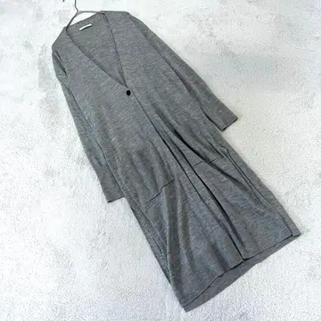 [데프레] (S) 긴팔 가디건 그레이 울 100%