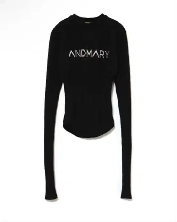 andmary Mary logo knit tops black