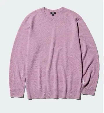 유니클로 캐시미어 크루넥 스웨터 사이즈 L 핑크