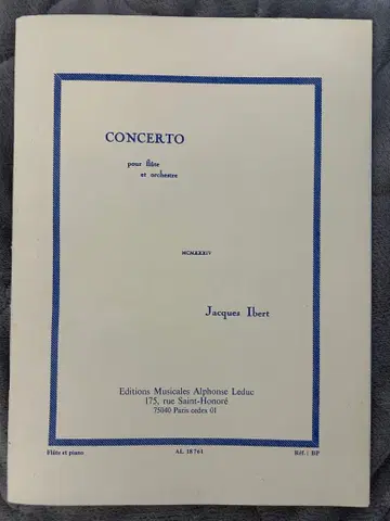 플루트 협주곡 / 자크 이베르 Jacques Ibert