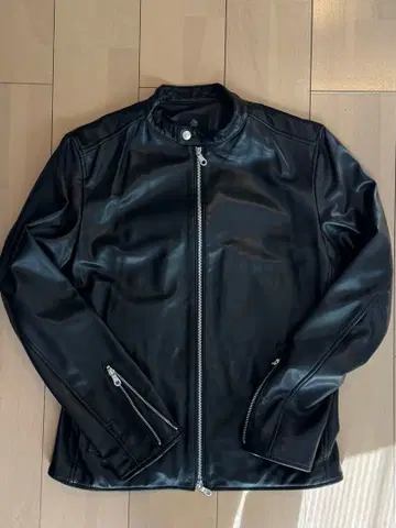 [ 나노 유니버스 ] 블랙 가죽 싱글 라이더 자켓