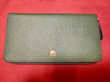 BARCOS 그린 가죽 장지갑 짙은 녹색