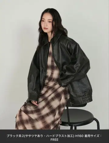 forksy 빈티지 라이크 더블 지퍼 빅 블루종