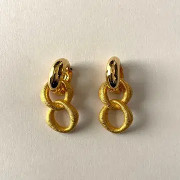 빈티지 골드 후프 이어링 2way