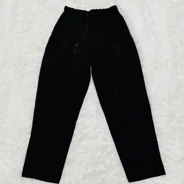 유니클로 드라이 맨투맨 턱 테이퍼드 팬츠 블랙 [ S ] 허리밴딩