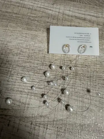 안개꽃 펄 브론 귀걸이