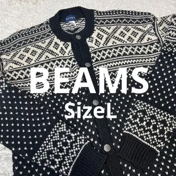 빔즈 노르딕 하트 무늬 니트 가디건 미들 기장 남성용 L
