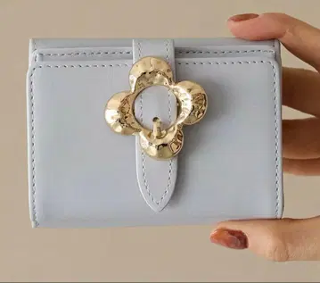 HASHIBAMI 플라워 버클 미니 지갑 살비아 블루