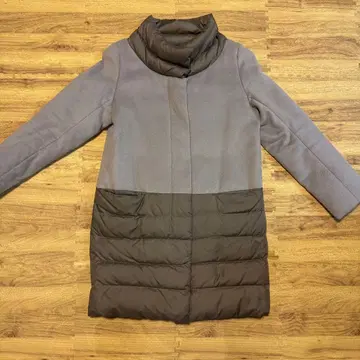 BARNEYS NEW YORK 다운 코트 롱 그레이 브라운 38