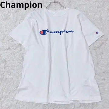 챔피온 반팔 티셔츠 로고 프린트 원포인트 화이트